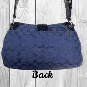 Coach | Bags | Coach F646 Signature C Blue Jacquard Black Trim